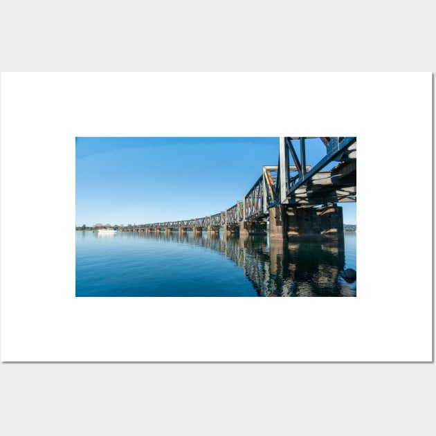 Curving lines of historic steel truss railway bridge Wall Art by brians101